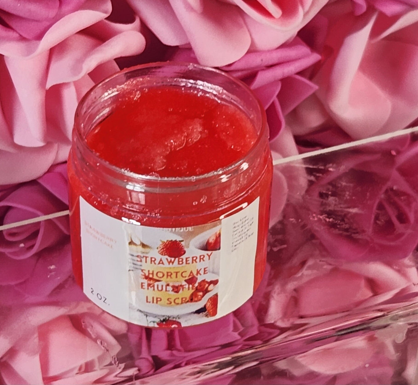 Strawberry Shortcake All Natural Emulsified Lip Scrub. Shea Butter & Mango Butter Lip Scrub. Moisturizing Lip Exfoliation - Glamorous Beauty & Boutique