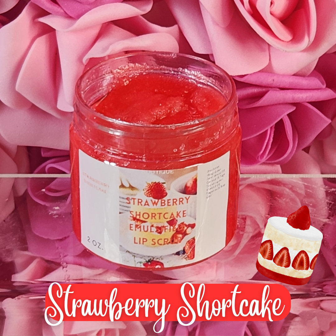 Strawberry Shortcake All Natural Emulsified Lip Scrub. Shea Butter & Mango Butter Lip Scrub. Moisturizing Lip Exfoliation - Glamorous Beauty & Boutique