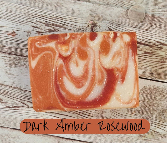 Dark Amber Rosewood Handcrafted Cold Process Goat Milk Men's Soap. Handmade All Natural Shea Butter Soap. Organic Soap for Men. - Glamorous Beauty & Boutique