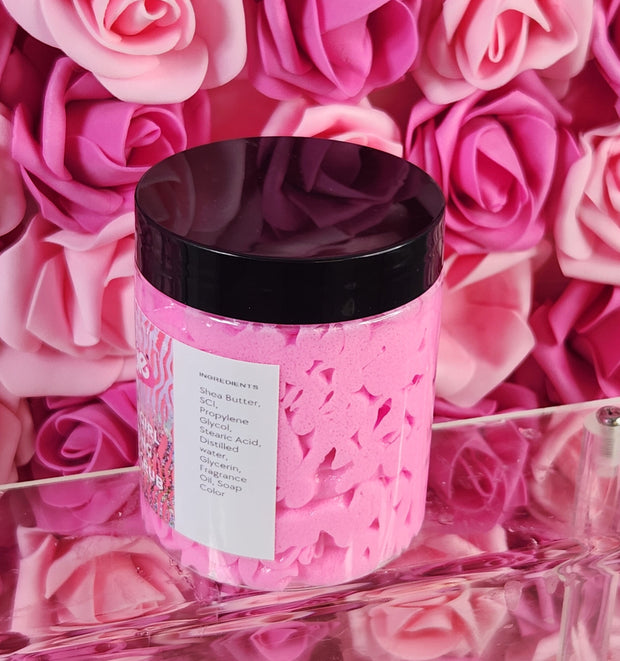 Barbie Girl Exfoliating Whipped Sugar Scrub. Handmade Whipped Soap & Body Scrub in One. All Natural Foaming Soap Scrub. Shaving Cream - Glamorous Beauty & Boutique