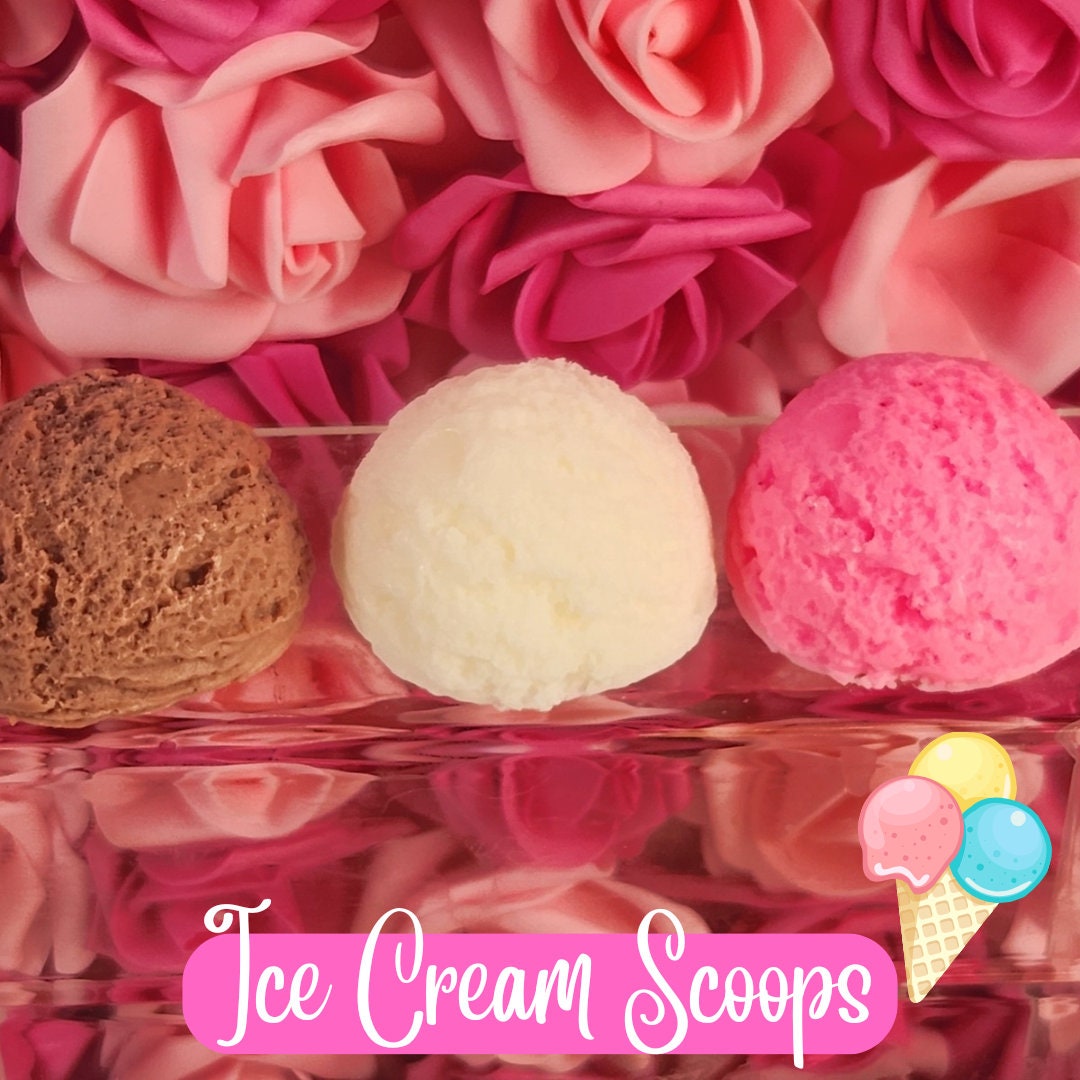 Ice Cream Scoop Handmade All Natural Goat Milk & Shea Butter Soap. Neopolitan Ice Cream Soap (3 Pack). Cute Dessert Soap. Faux Food Soap - Glamorous Beauty & Boutique