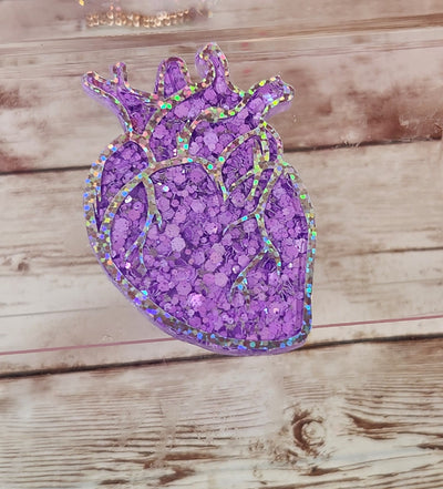 Custom Anatomical Heart & Cardiac Nurse Resin Badge Holder. Resin Retratable Badge Reel. Cardiac Nurse. ICU. Telemetry. - Glamorous Beauty & Boutique
