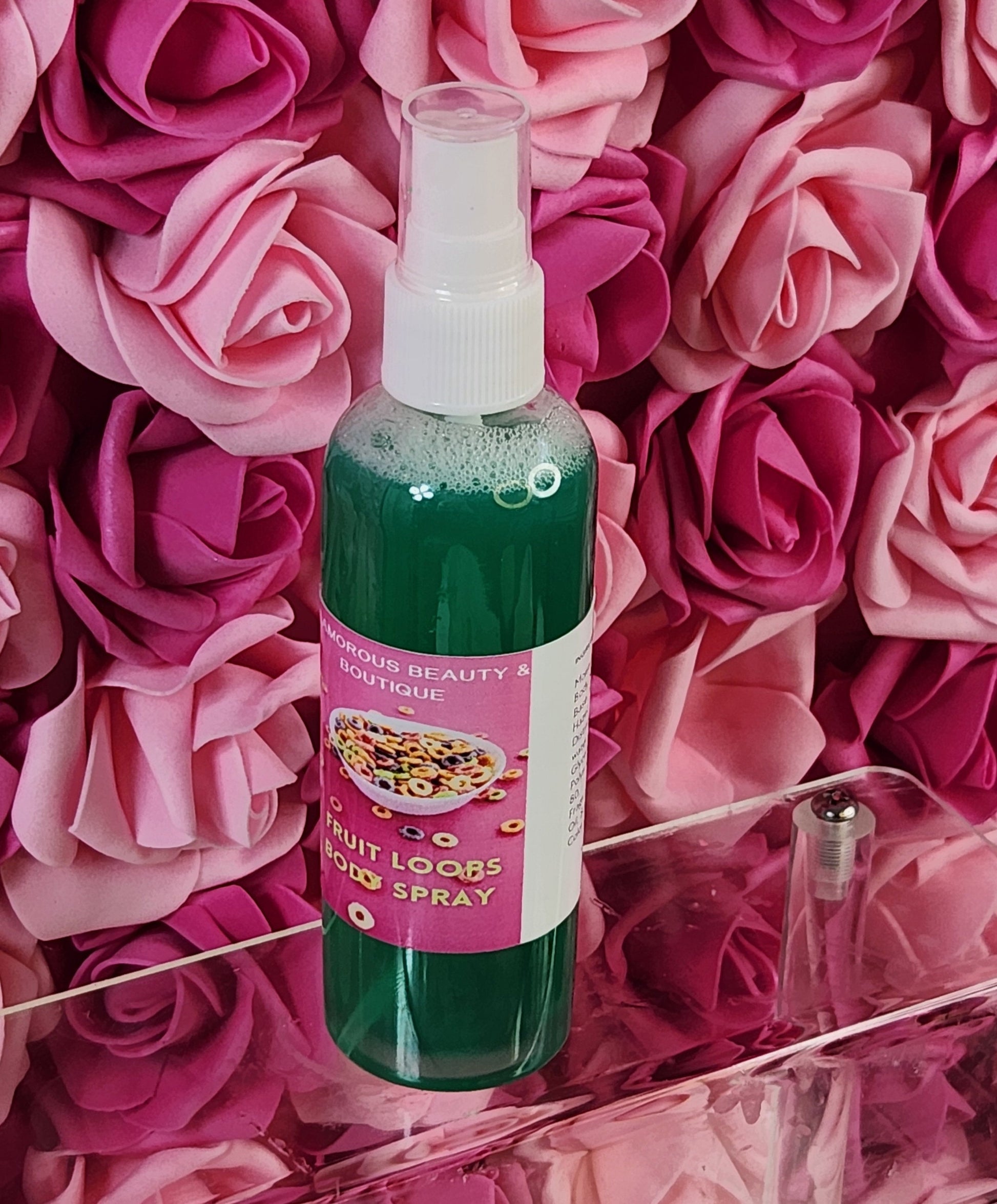 Fruit Loops Moisturizing Body and Hair Spray. 4 oz Handmade Alcohol Free Hair and Body Mist. Room Freshener, Pillow Spray. Body Splash - Glamorous Beauty & Boutique