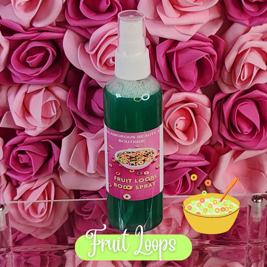 Fruit Loops Moisturizing Body and Hair Spray. 4 oz Handmade Alcohol Free Hair and Body Mist. Room Freshener, Pillow Spray. Body Splash - Glamorous Beauty & Boutique