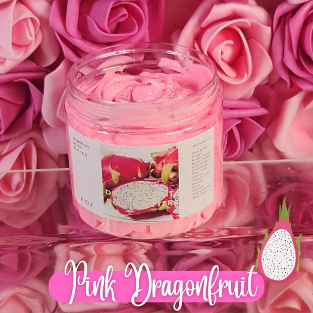 Pink Dragonfruit Whipped Body Butter. Handmade Avocado, Shea, Cocoa & Kokum Butter Body Frosting. All Natural Non-Greasy Body Butter - Glamorous Beauty & Boutique