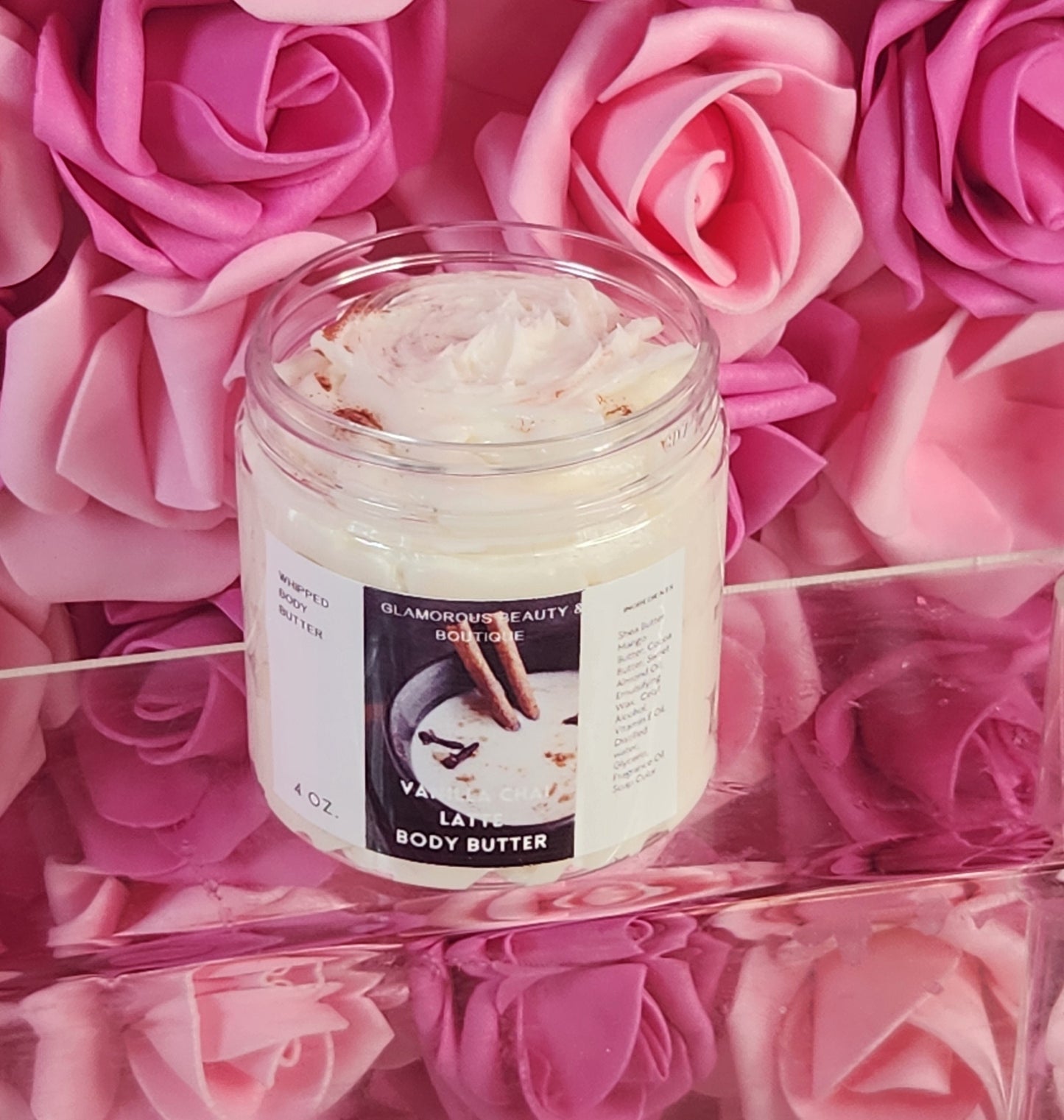 Vanilla Chai Latte Whipped Body Butter. Handmade Shea & Mango Butter Body Frosting. All Natural Non Greasy Body Butter. Body Icing - Glamorous Beauty & Boutique