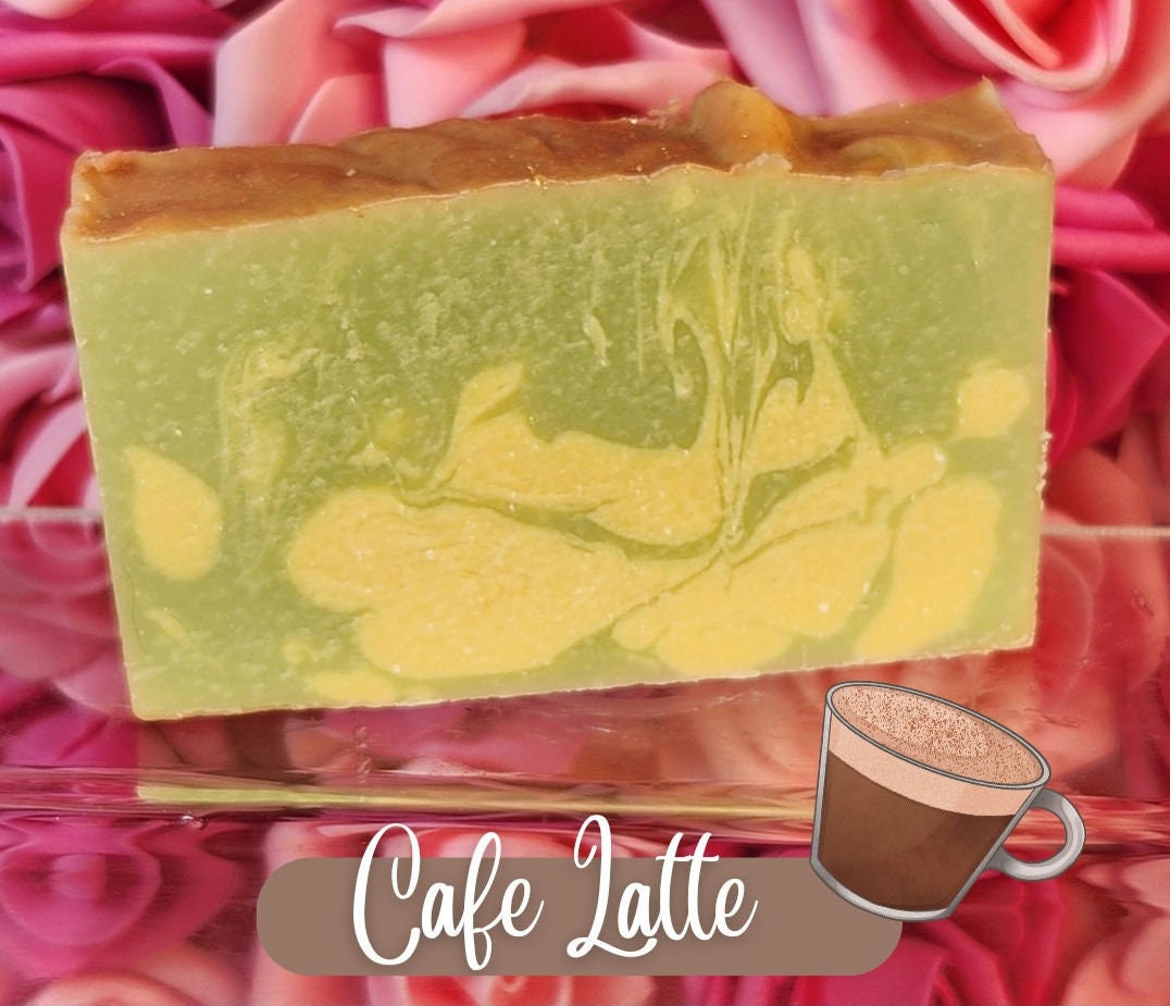 Cafe Latte Organic Cold Process Swirl Coffee Soap. Handmade All Natural Handcrafted Soap. Cute Swirl Soap! Yoni Bar Soap - Glamorous Beauty & Boutique