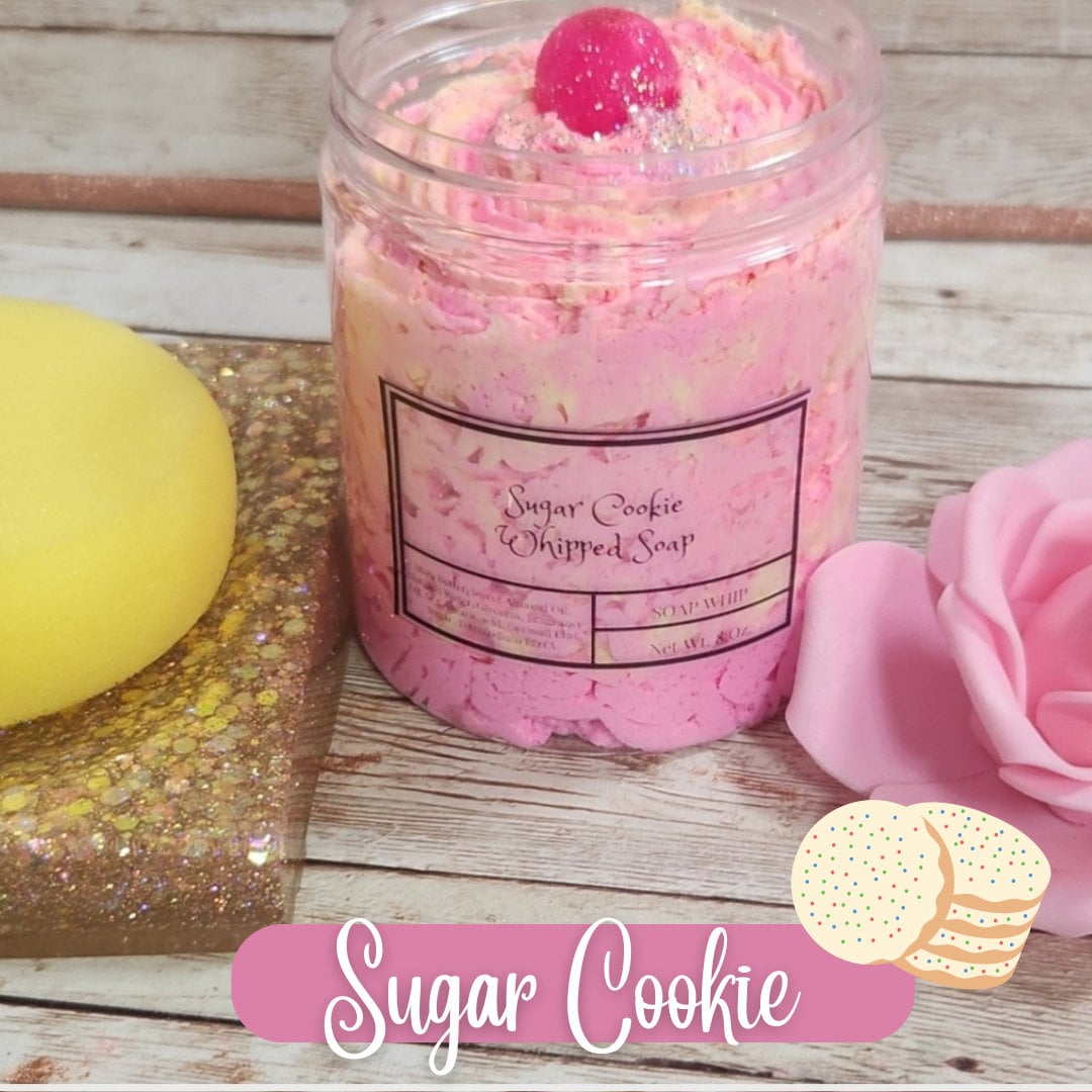 Sugar Cookie Whipped Shea Butter Soap. Fluffy Foaming Body Whip and Shaving Cream. Handmade All Natural Whipped Soap & Body Frosting. - Glamorous Beauty & Boutique