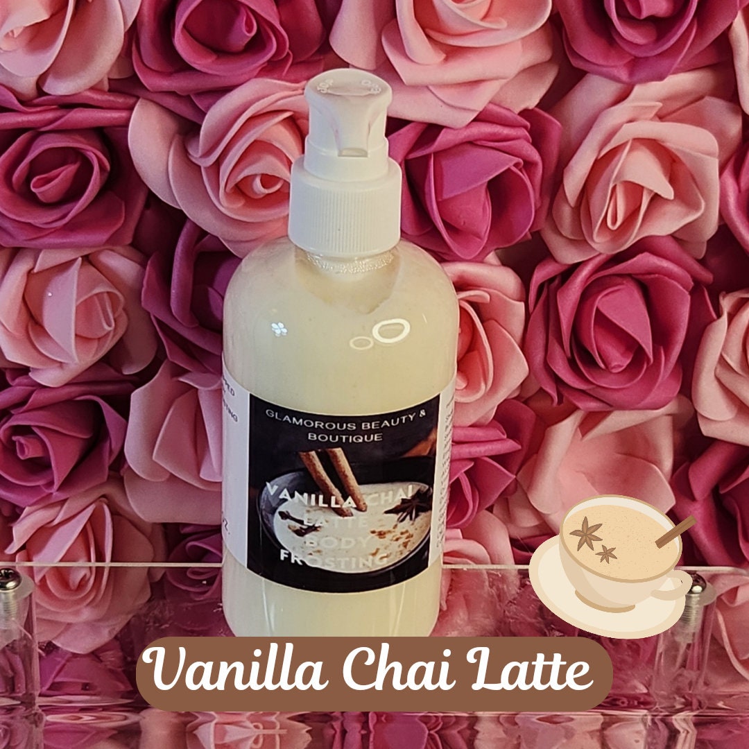 Vanilla Chai Latte Whipped Shea Butter Moisturizer. Handmade Shea Butter Body Frosting. All Natural Hand and Body Lotion 8 oz - Glamorous Beauty & Boutique