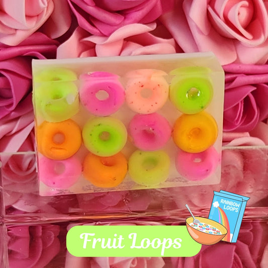 Fruit Loops Handmade All Natural Goat Milk & Shea Butter Cereal Soap. Makeup Brush Cleaner. Cute Handcrafted Novelty Soap. Faux Food Soap. - Glamorous Beauty & Boutique