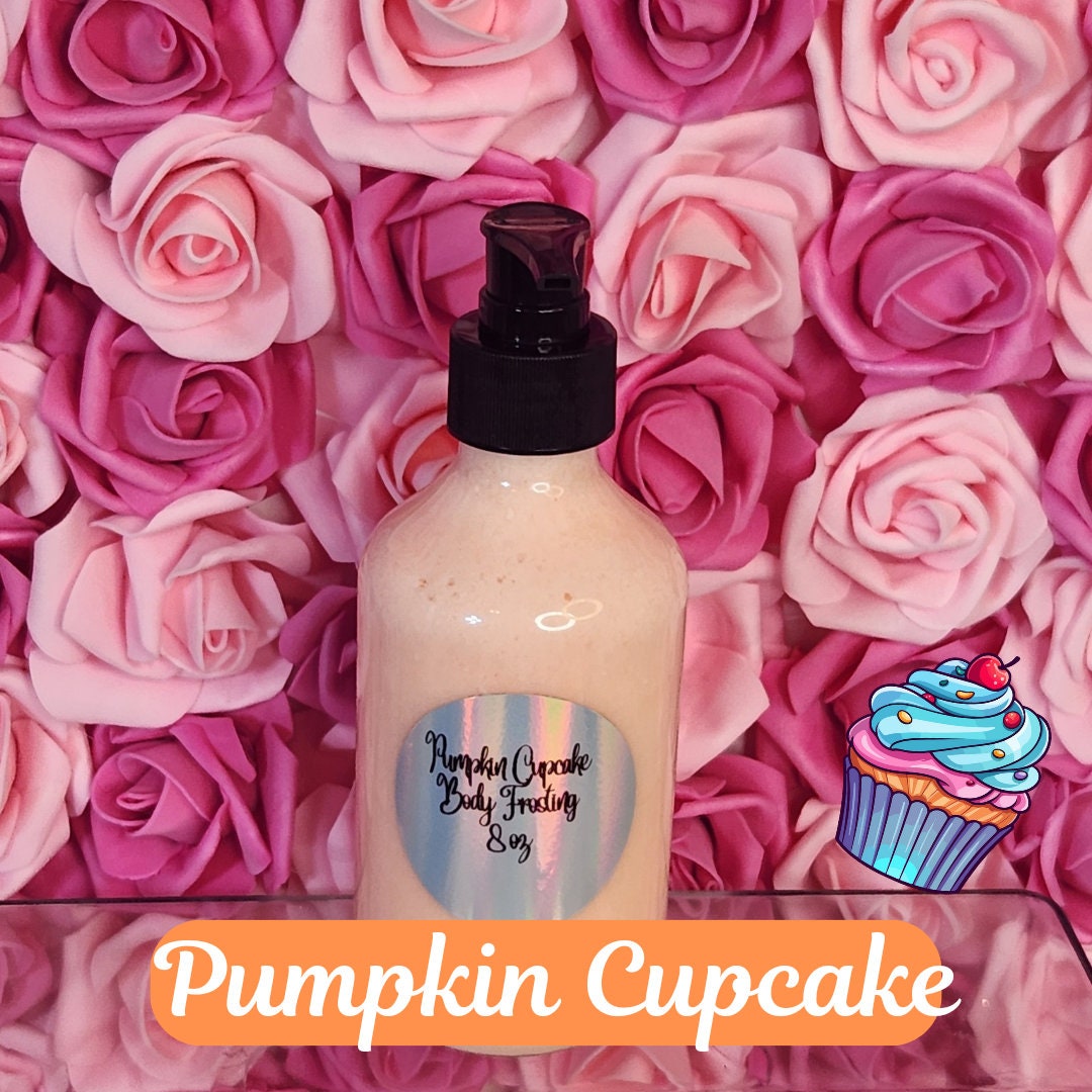 Pumpkin Cupcake Whipped Shea Butter Moisturizer. Handmade Shea Butter Body Frosting. All Natural Hand & Body Lotion 8 oz - Glamorous Beauty & Boutique