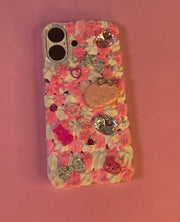 Pink Hello Kitty Junk Phone Case for IPhone 16. Custom Phone Case (Rhinestones, Pearls). Glam Luxury Phone Case
