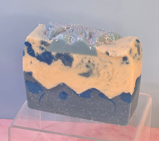 Silent Snowfall Organic Cold Process Swirl Soap. Handmade All Natural Soap Bar. Cute Swirl Soap! Moisturizing Yoni Soap