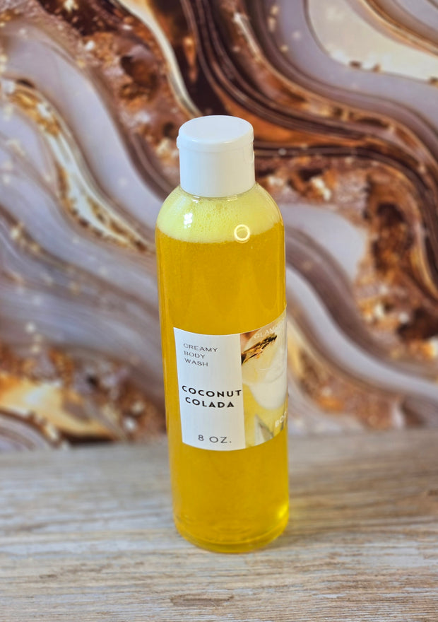 Coconut Colada Foaming All Natural Body Wash. 4 oz or 8 oz Handmade Moisturizing Shower Gel. Luxurious Cleanser - Glamorous Beauty & Boutique 