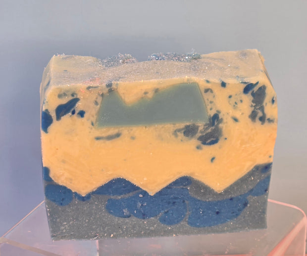 Silent Snowfall Organic Cold Process Swirl Soap. Handmade All Natural Soap Bar. Cute Swirl Soap! Moisturizing Yoni Soap