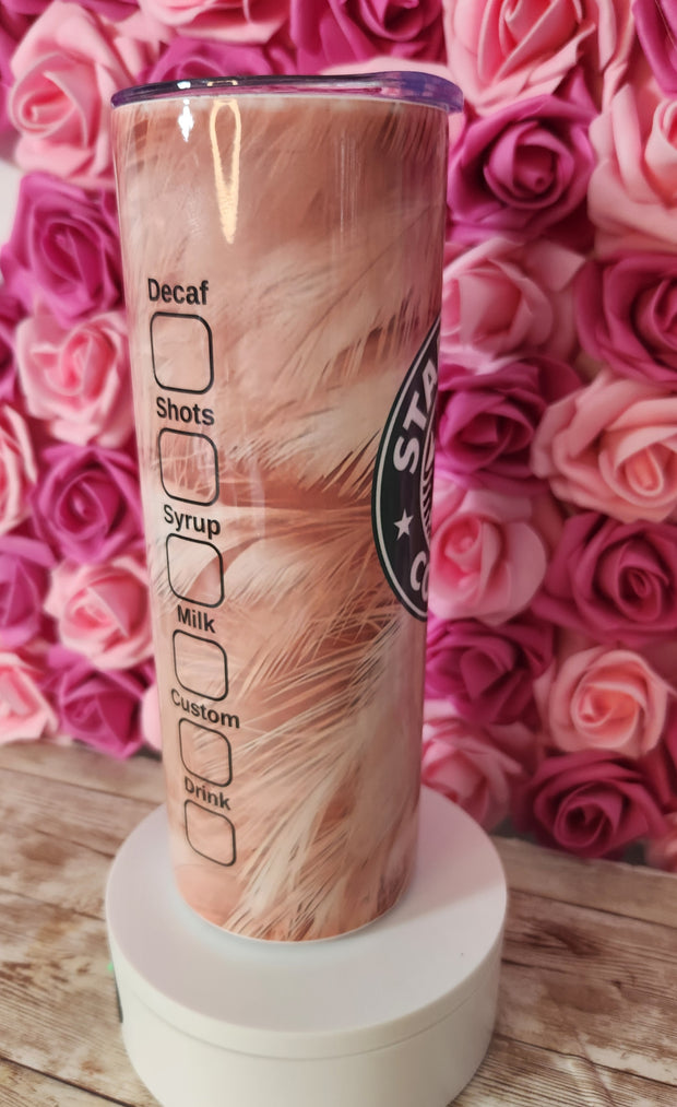 Starbucks Pink Feathers Tumbler – 20 oz Glam Drinkware