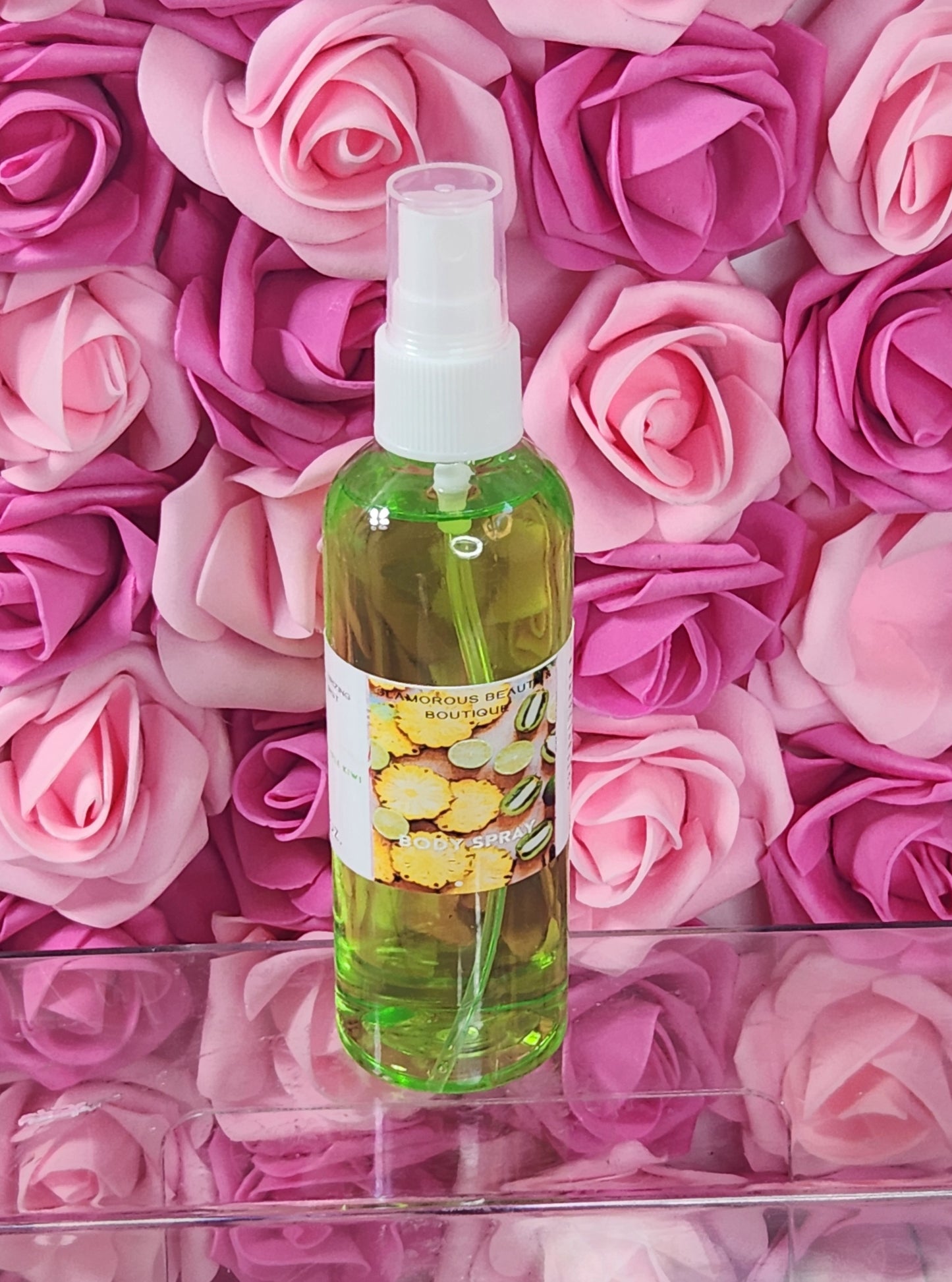 Pineapple Kiwi Body & Hair Spray. 4 oz Handmade Moisturizing Hair and Body Mist.  Alcohol Free! Room Freshener. - Glamorous Beauty & Boutique