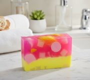 Raspberry Lemonade Handmade All Natural Goat Milk & Shea Butter Soap with Embeds. Yoni Soap Bar. Cute Handcrafted Layered Soap