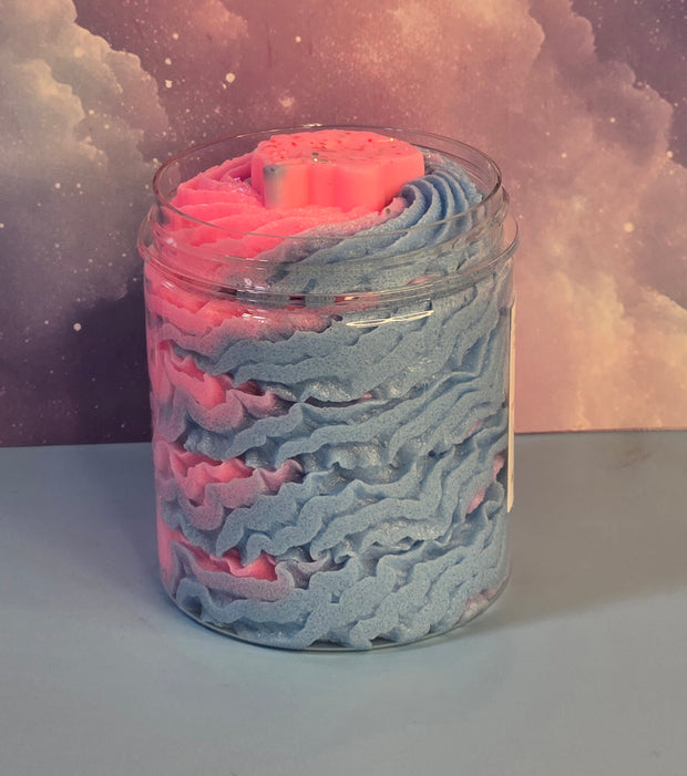 Cotton Candy Whipped Foaming Shea Butter Sugar Scrub. Exfoliating Body Wash & Scrub. All Natural Shea Butter Whipped Soap. Shaving Cream.