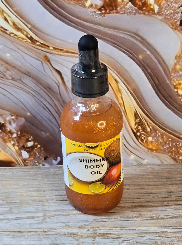 Coconut Mango All Natural Shimmer Body Oil. Luxurious and Moisturizing Body Oil for Dry or Normal Skin. Massage Oil. - Glamorous Beauty & Boutique 