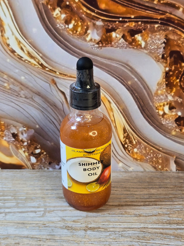 Coconut Mango All Natural Shimmer Body Oil. Luxurious and Moisturizing Body Oil for Dry or Normal Skin. Massage Oil. - Glamorous Beauty & Boutique 