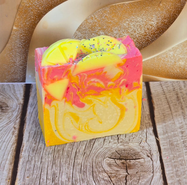 Lemon Cookie Bar Organic Cold Process Swirl Soap. Handmade All Natural Handcrafted Soap. Cute Swirl Soap! Yoni Soap Bar