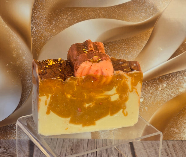 Pumpkin Cheesecake Organic Cold Process Swirl Soap. Handmade All Natural Handcrafted Soap. Cute Swirl Soap! Yoni Soap Bar