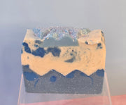 Silent Snowfall Organic Cold Process Swirl Soap. Handmade All Natural Soap Bar. Cute Swirl Soap! Moisturizing Yoni Soap