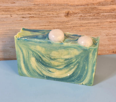 Coastal Rain Organic Cold Process Swirl Soap. Handmade All Natural Handcrafted Soap. Cute Swirl Soap! Yoni Soap Bar - Glamorous Beauty & Boutique 