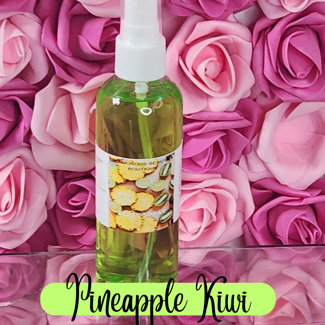 Pineapple Kiwi Body & Hair Spray. 4 oz Handmade Moisturizing Hair and Body Mist.  Alcohol Free! Room Freshener. - Glamorous Beauty & Boutique