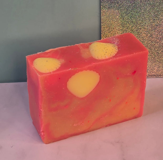 Peach, Peony & Pearl Organic Cold Process Swirl Soap. Handmade All Natural Handcrafted Soap. Cute Swirl Soap! Pink Soap Bar. Yoni Soap