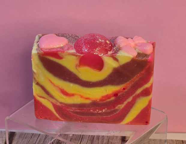 Pink Stilettos Organic Cold Process Swirl Soap with Frosting. Handmade All Natural Handcrafted Soap. Cute Swirl Soap! Pink Soap Bar. Yoni Soap