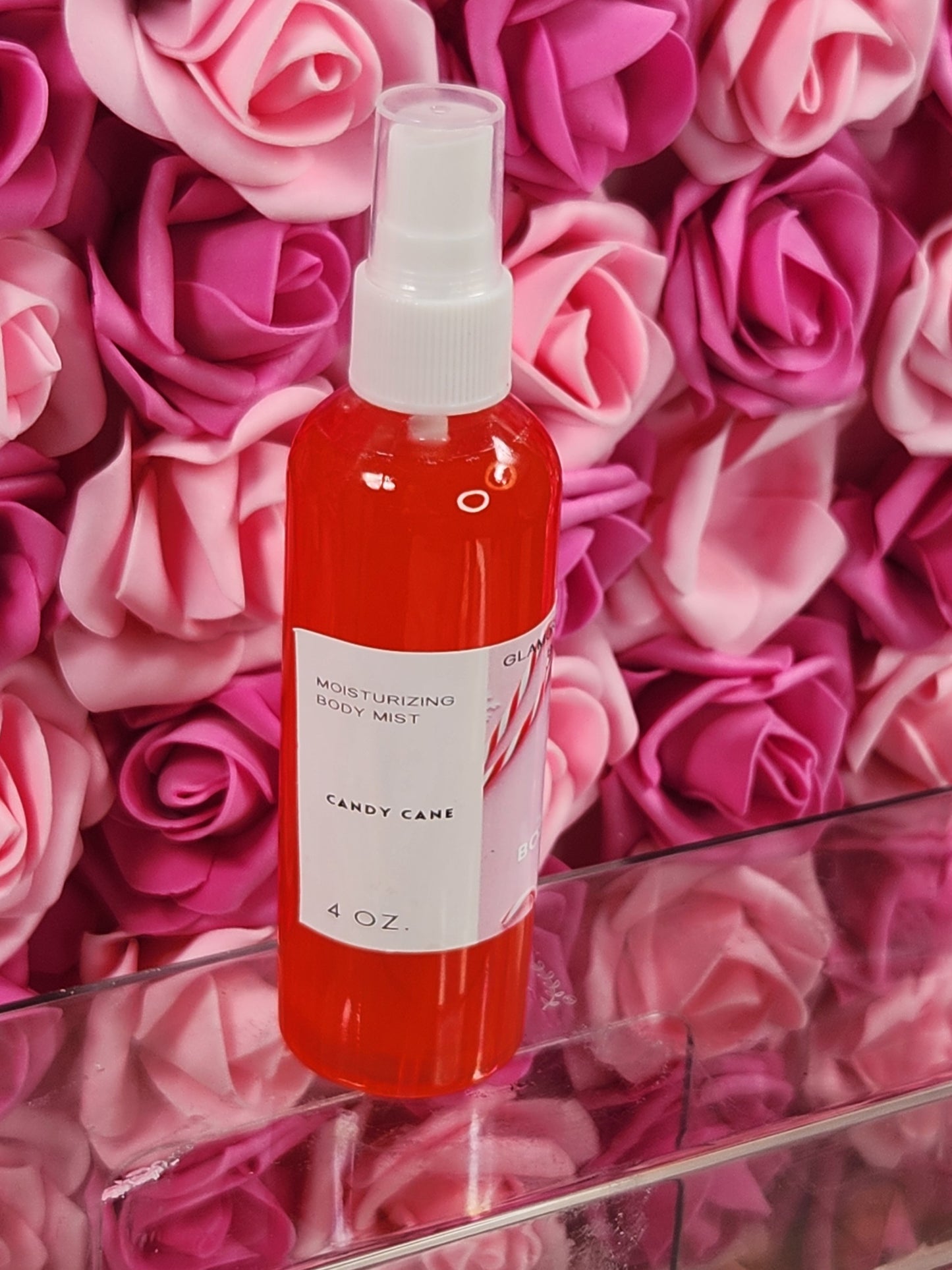 Candy Cane Moisturizing Body Spray. 4 oz Handmade Alcohol Free Hair and Body Mist - Glamorous Beauty & Boutique