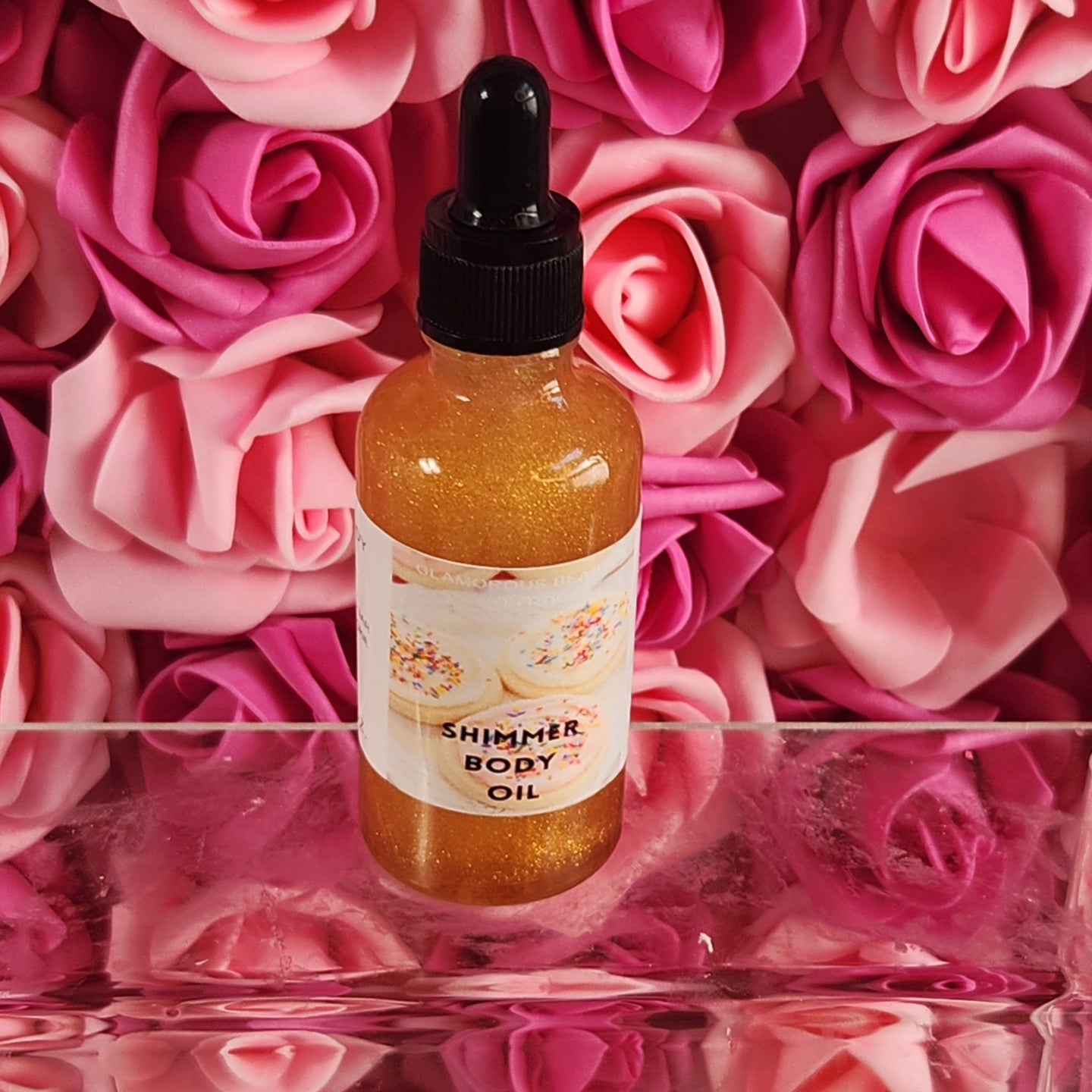 Cupcake All Natural Shimmer Body Oil. Luxurious and Moisturizing Body Oil for Dry or Normal Skin. Massage Oil.