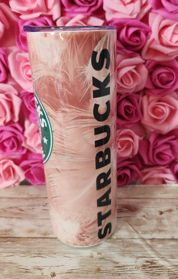 Starbucks Pink Feathers Tumbler – 20 oz Glam Drinkware