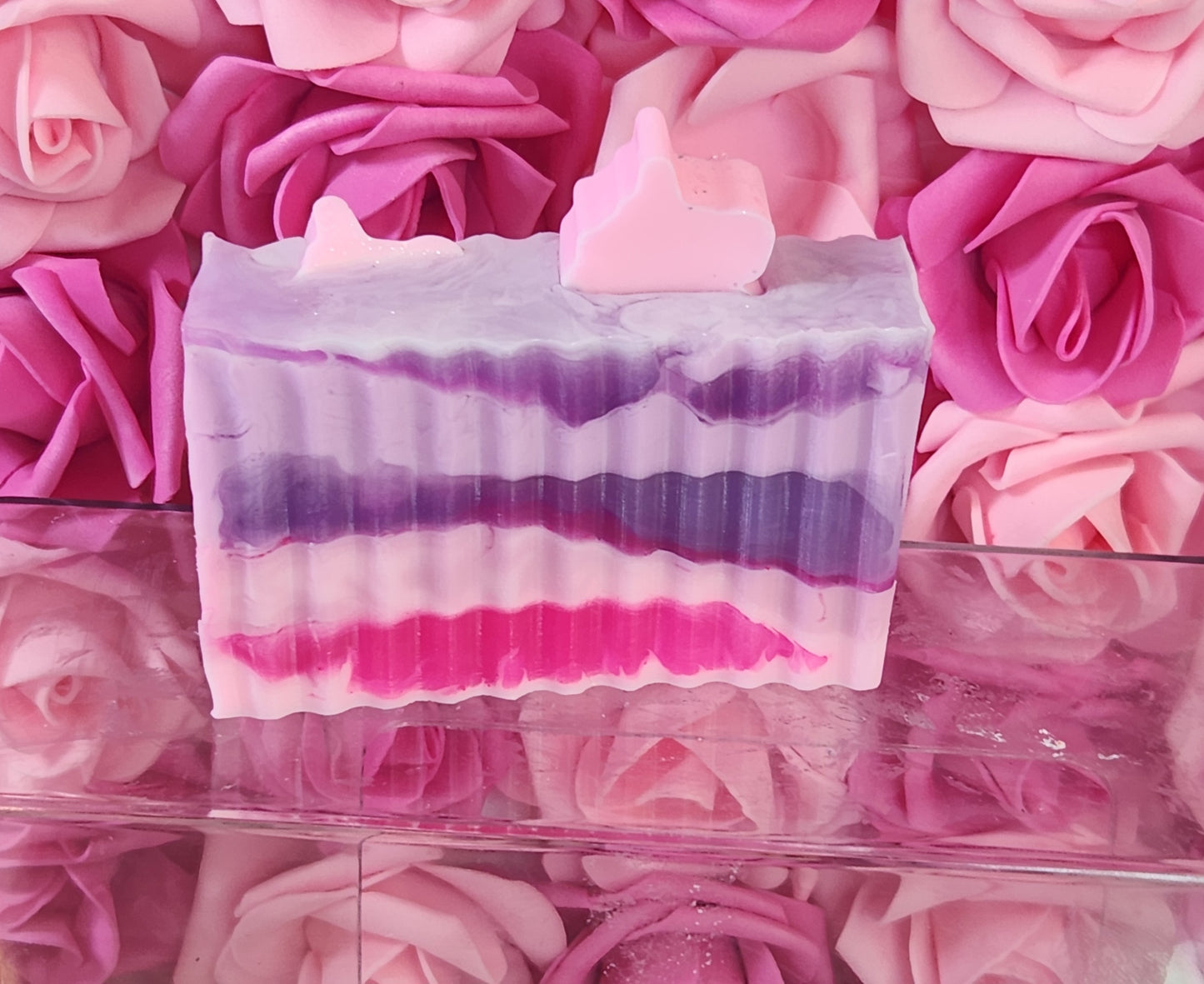 Cotton Candy Twist Handmade All Natural Goat Milk & Shea Butter Soap with Embeds.Makeup Brush Cleaner. Cute Handcrafted Swirl Soap