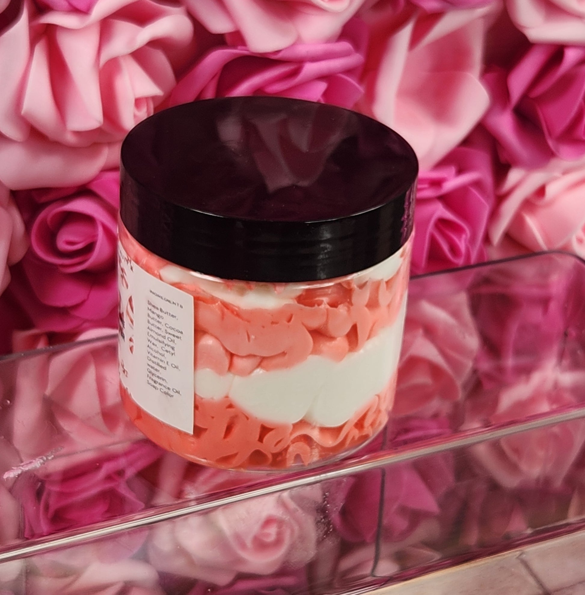 Candy Cane Bath & Body Bundle. Handmade Whipped Body Butter, Shimmer Body Oil and Body Mist. - Glamorous Beauty & Boutique