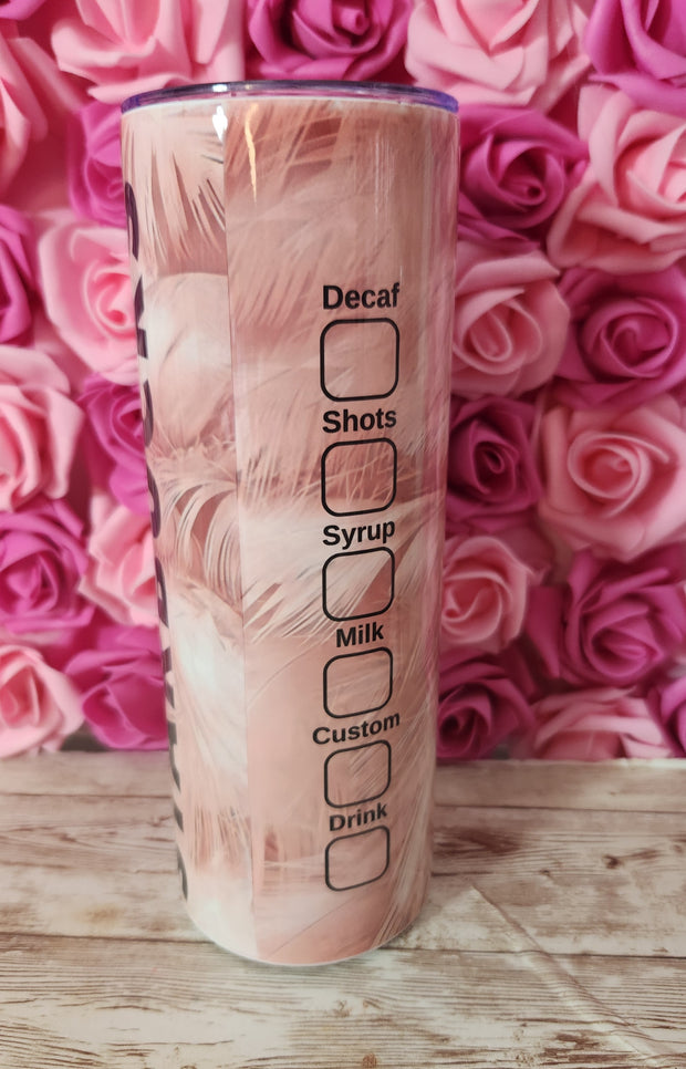 Starbucks Pink Feathers Tumbler – 20 oz Glam Drinkware