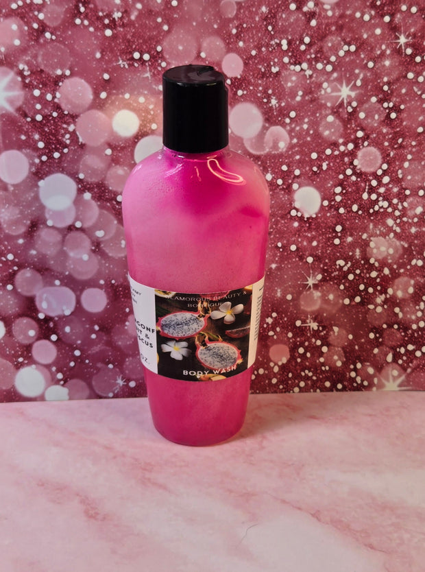 Dragonfruit & Hibiscus Foaming All Natural Body Wash. Handmade Moisturizing Shower Gel. luxurious Cleanser