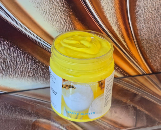 Coconut Colada Whipped Body Butter. Handmade Shea & Cocoa Butter Whipped Body Butter. All Natural Non Greasy No Melt Body Butter