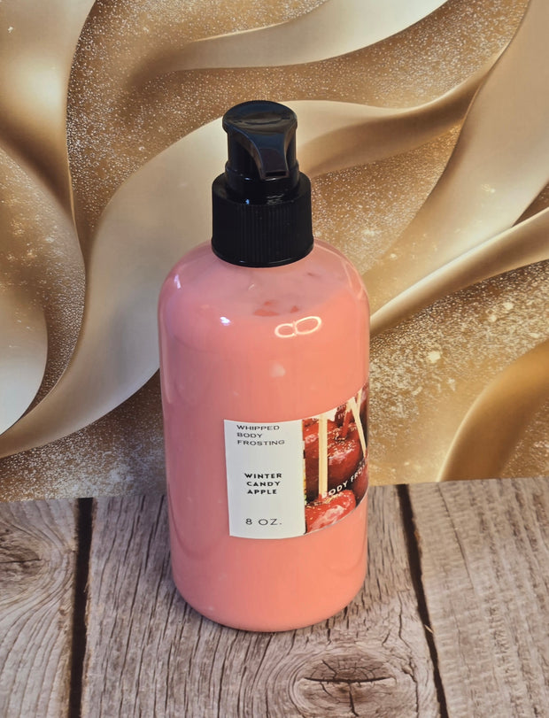 Winter Candy Apple Whipped Shea Butter Moisturizer. Handmade Shea Butter Body Frosting. All Natural Hand and Body Lotion 8 oz