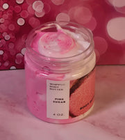 Pink Sugar Whipped Body Butter. Handmade Shea, Cocoa and Mango Butter Body Frosting. All Natural Non Greasy No Melt Body Butter