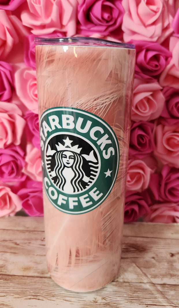 Starbucks Pink Feathers Tumbler – 20 oz Glam Drinkware