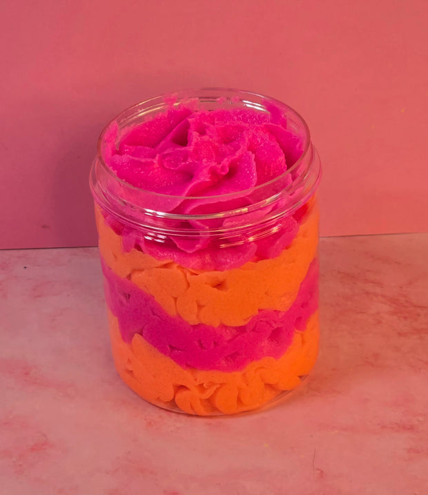 Strawberry Peach Champagne Whipped Foaming Sugar Scrub. Exfoliating Body Wash & Scrub. All Natural Shea Butter Whipped Soap and Shaving Cream.