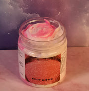 Pink Sugar Whipped Body Butter. Handmade Shea, Cocoa and Mango Butter Body Frosting. All Natural Non Greasy No Melt Body Butter