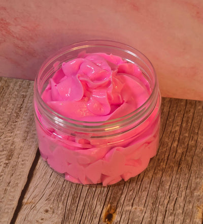 Dragonfruit & Hibiscus Whipped Body Butter. Handmade Shea, Cocoa and Mango Butter Body Frosting. All Natural Non Greasy No Melt Body Butter - Glamorous Beauty & Boutique 