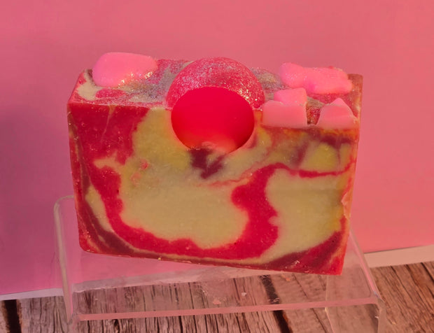 Pink Stilettos Organic Cold Process Swirl Soap with Frosting. Handmade All Natural Handcrafted Soap. Cute Swirl Soap! Pink Soap Bar. Yoni Soap