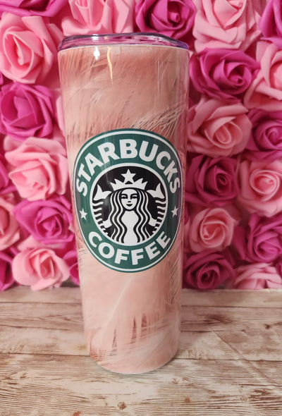 Starbucks Pink Feathers Tumbler – 20 oz Glam Drinkware