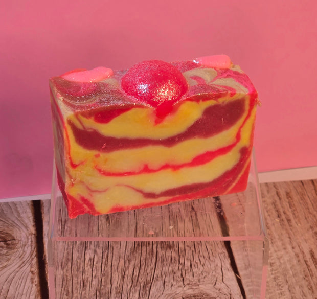 Pink Stilettos Organic Cold Process Swirl Soap with Frosting. Handmade All Natural Handcrafted Soap. Cute Swirl Soap! Pink Soap Bar. Yoni Soap