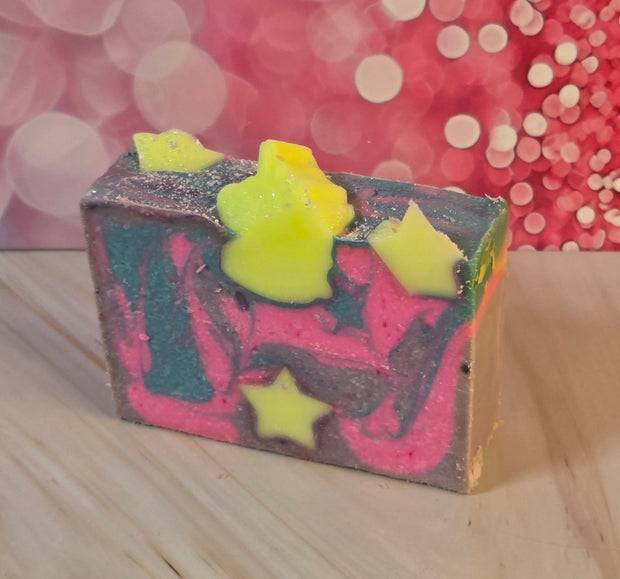 Over The Rainbow Organic Cold Process Swirl Soap. Handmade All Natural Handcrafted Soap. Cute Swirl Soap! Pink Soap Bar. Yoni Soap